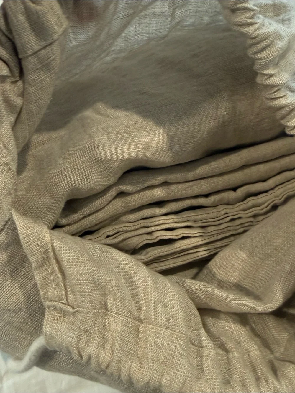 New Quince European Linen Fitted Sheet Set Queen - Natural Chambray $124